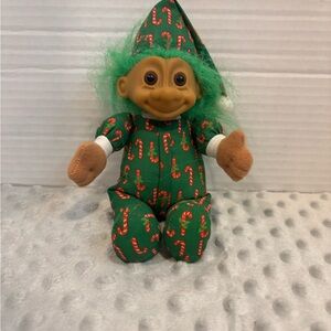 Russ Troll Doll with Green Candy Cane Outfit